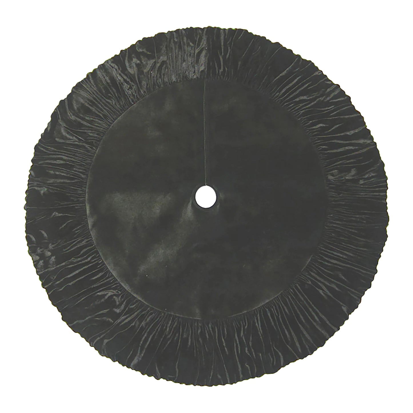 TREE SKIRT 54" BLACK VELVET W/RUFFLE BORDER