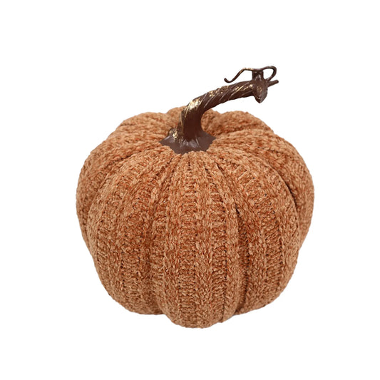 FALL PUMPKIN FABRIC 6.3″X6.5″ W/ STEM BROWN VINE