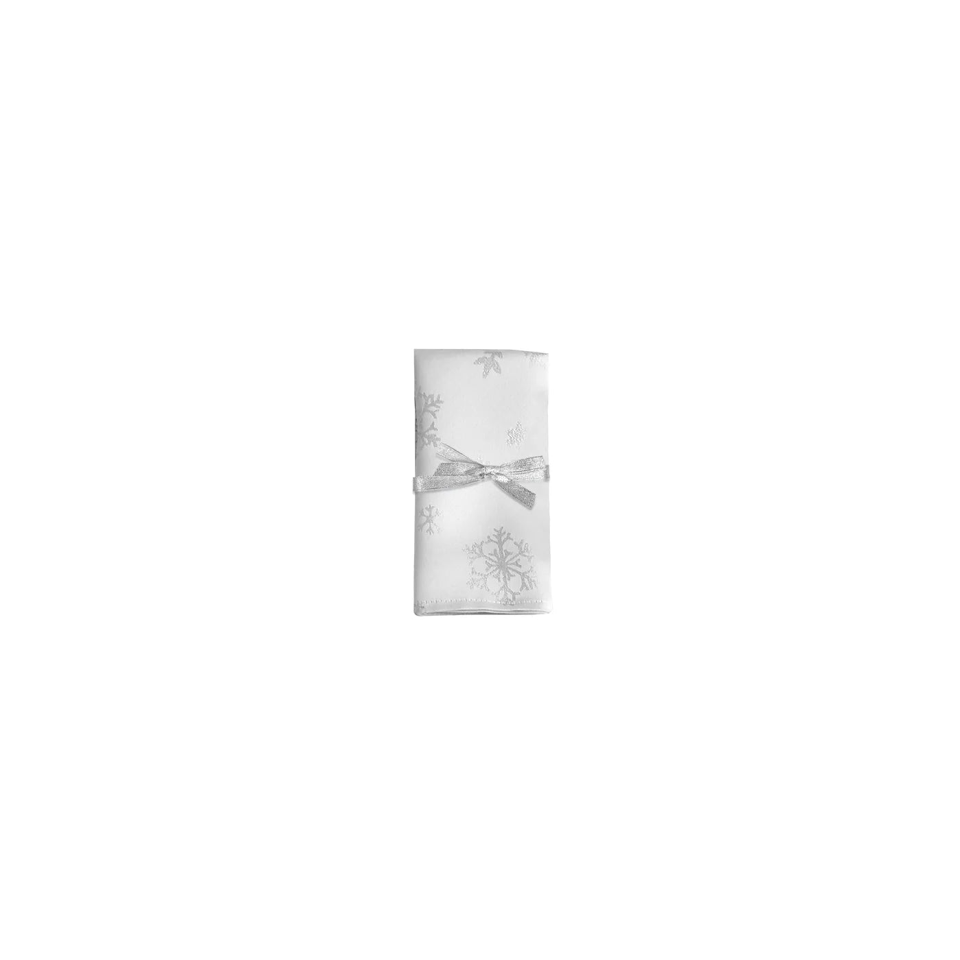 Luxe Glitter Snowflake Napkin Set of 4 White/Silver