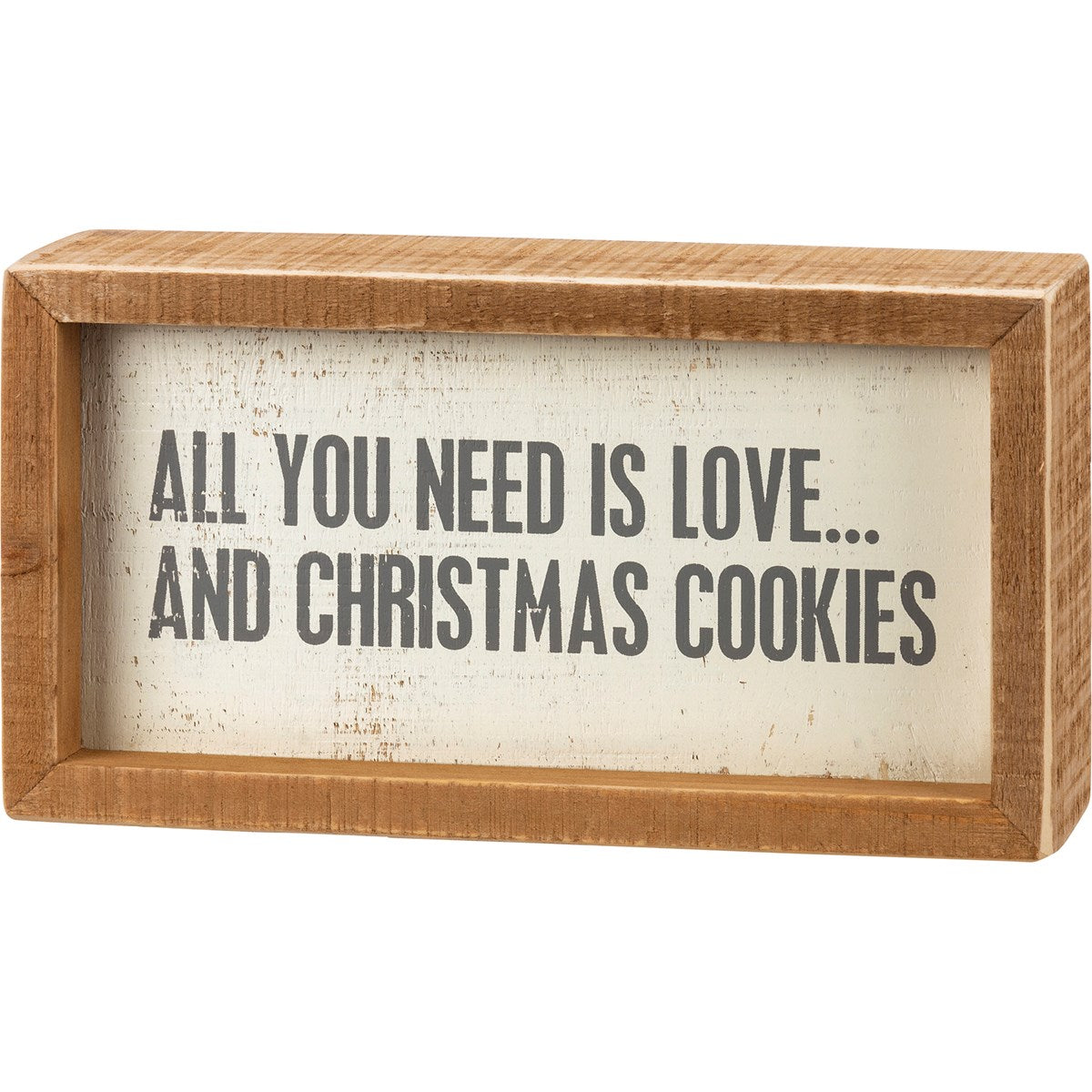 Inset Box Sign - Love And Christmas Cookies