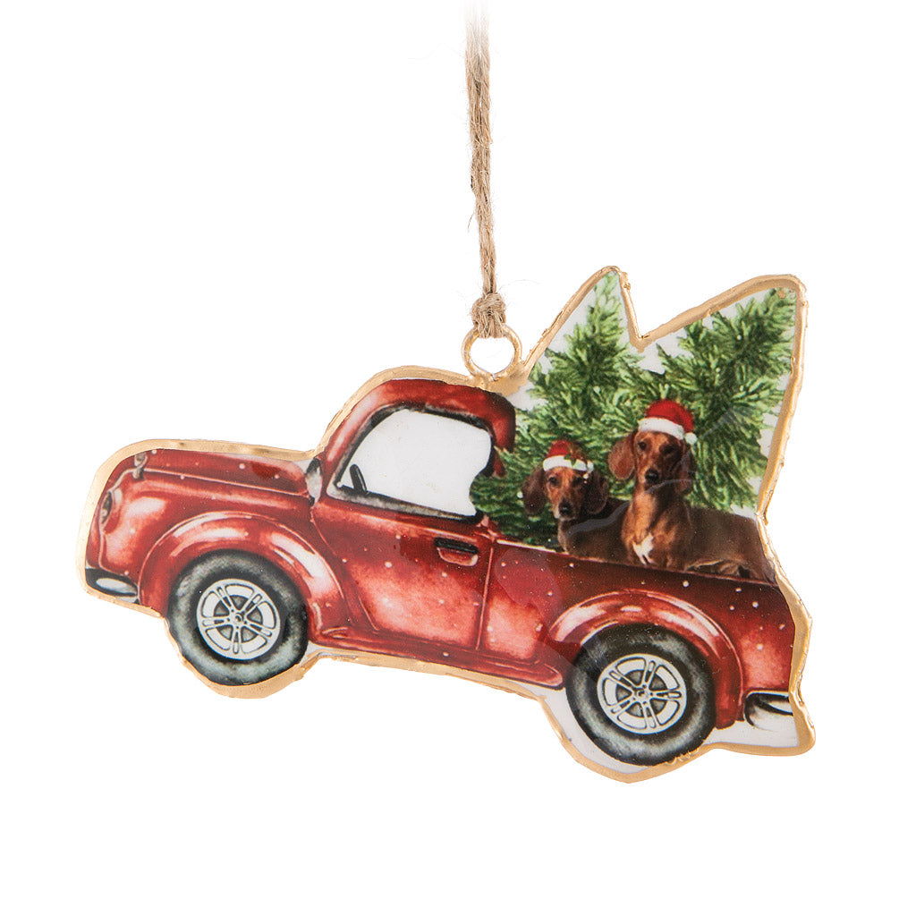 Dog in Truck Ornament
