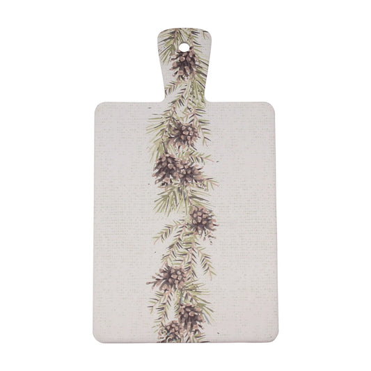 Pinecone Printed Ceramic Serving Board Multi