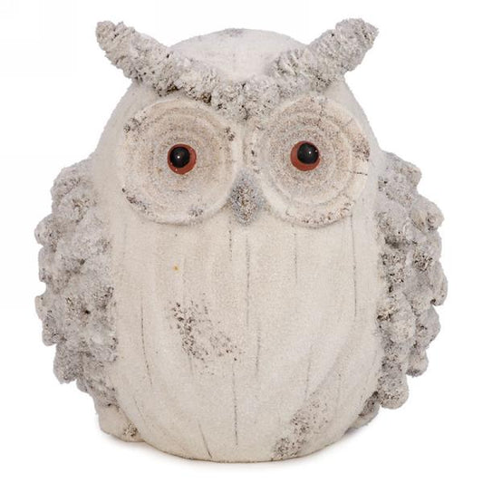 Decor white & grey glitter owl