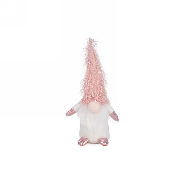 12" gnome fig. in pink & white