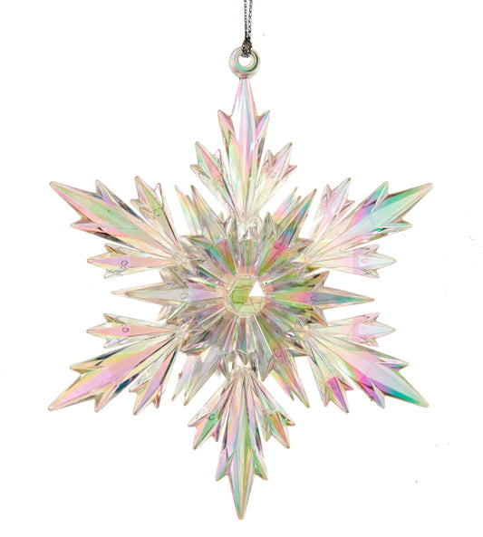 5"ACRYLIC IRIDESCENT SNOWFLAKE ORNAMENT