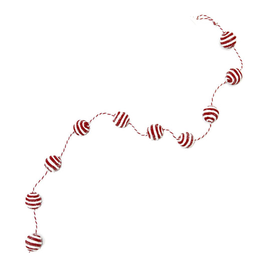 GARLAND 59″ CANDY CANE BALLS