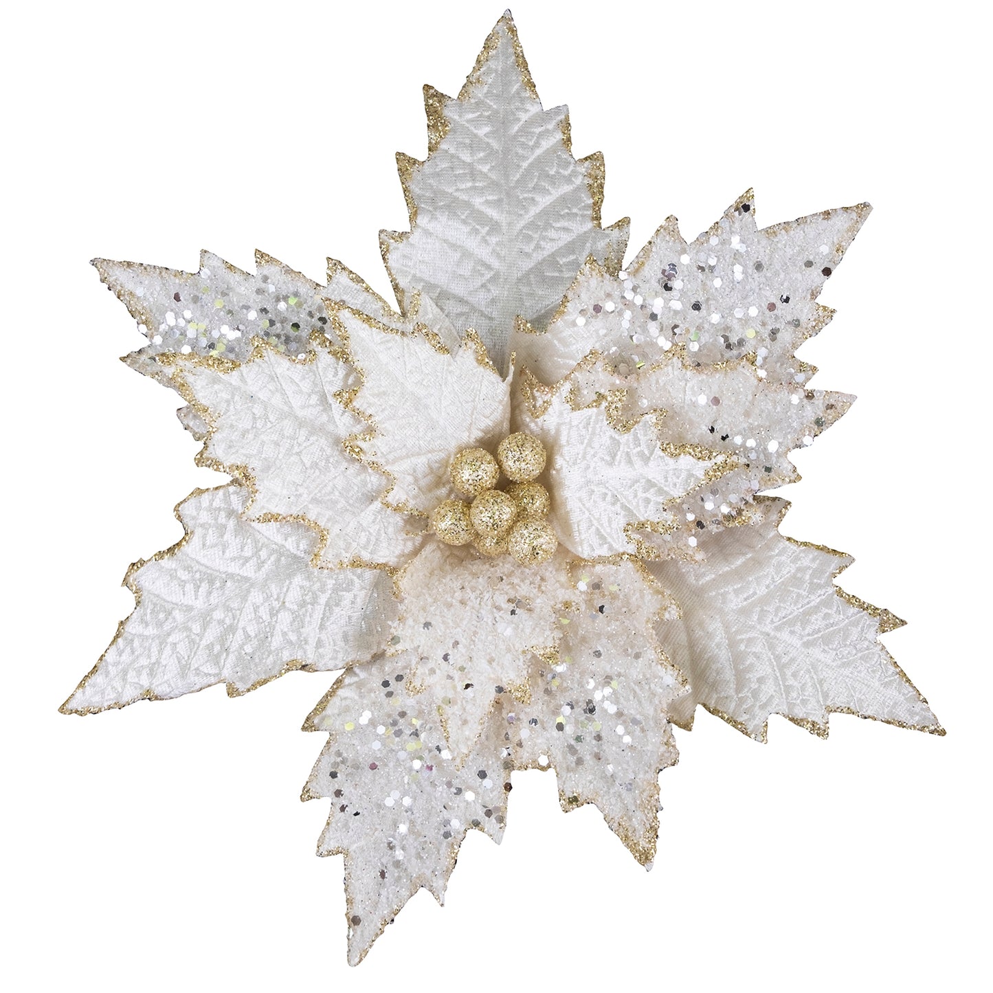 POINSETTIA HEAD IVORY 11″