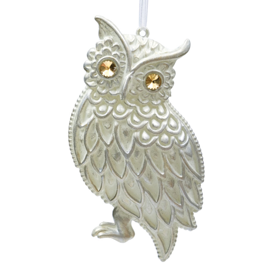 OWL 5″ RETRO CREAM W/ BRUSHED GOLD – CHRISTMAS 1497