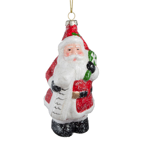 SANTA 5″ W/LIST ORNAMENT
