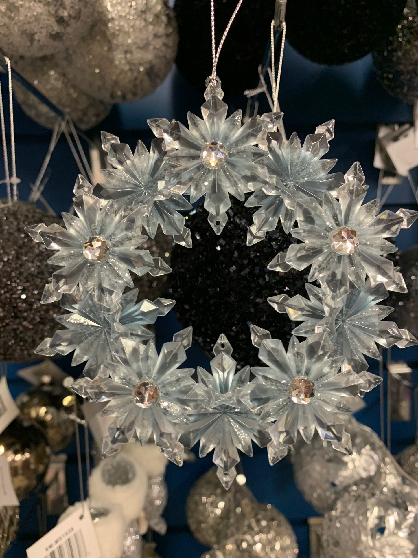 5.2"WREATH W/GLITTER ORNAMENT