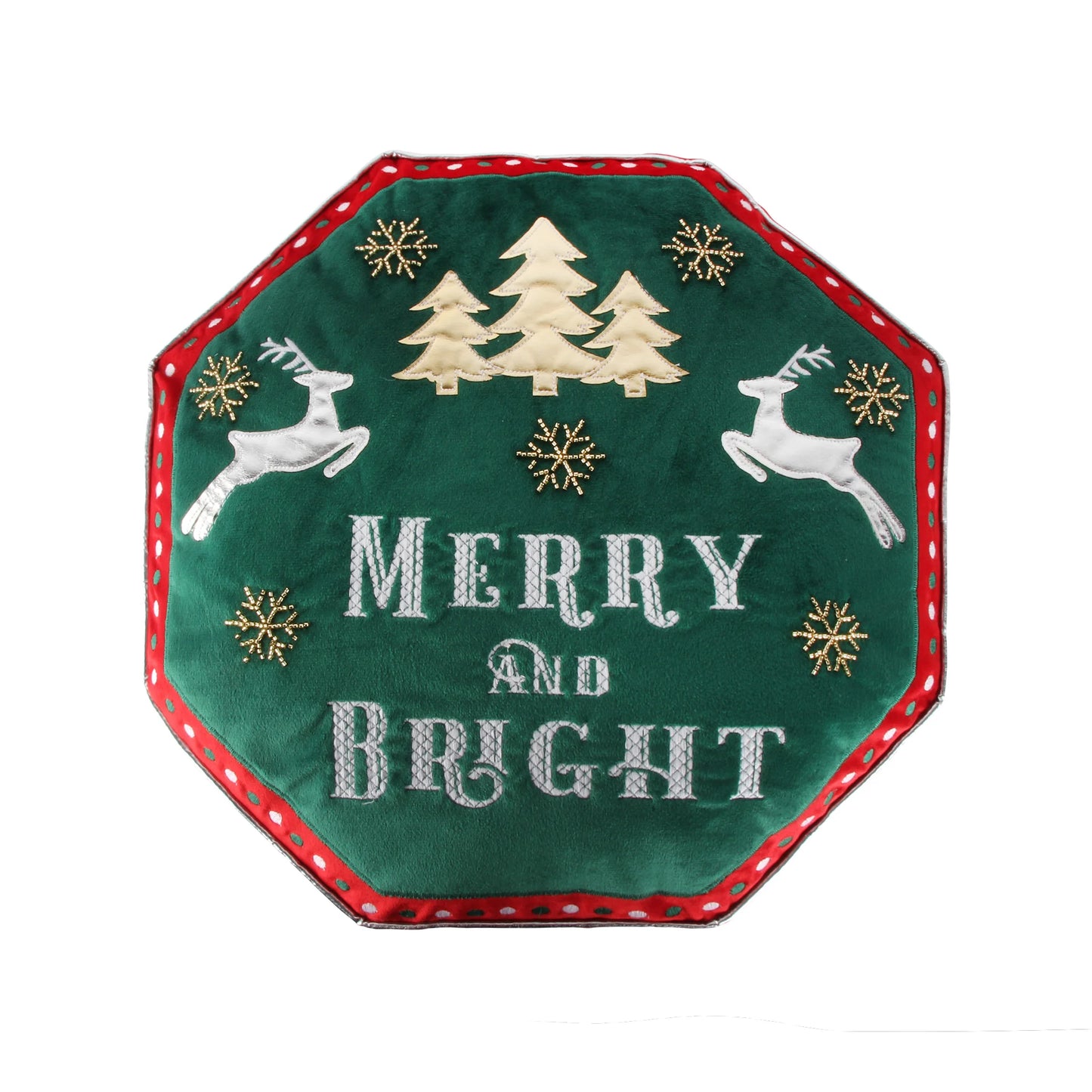 Merry & Bright Shaped Cushion Green