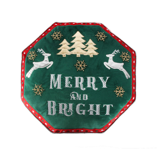Merry & Bright Shaped Cushion Green