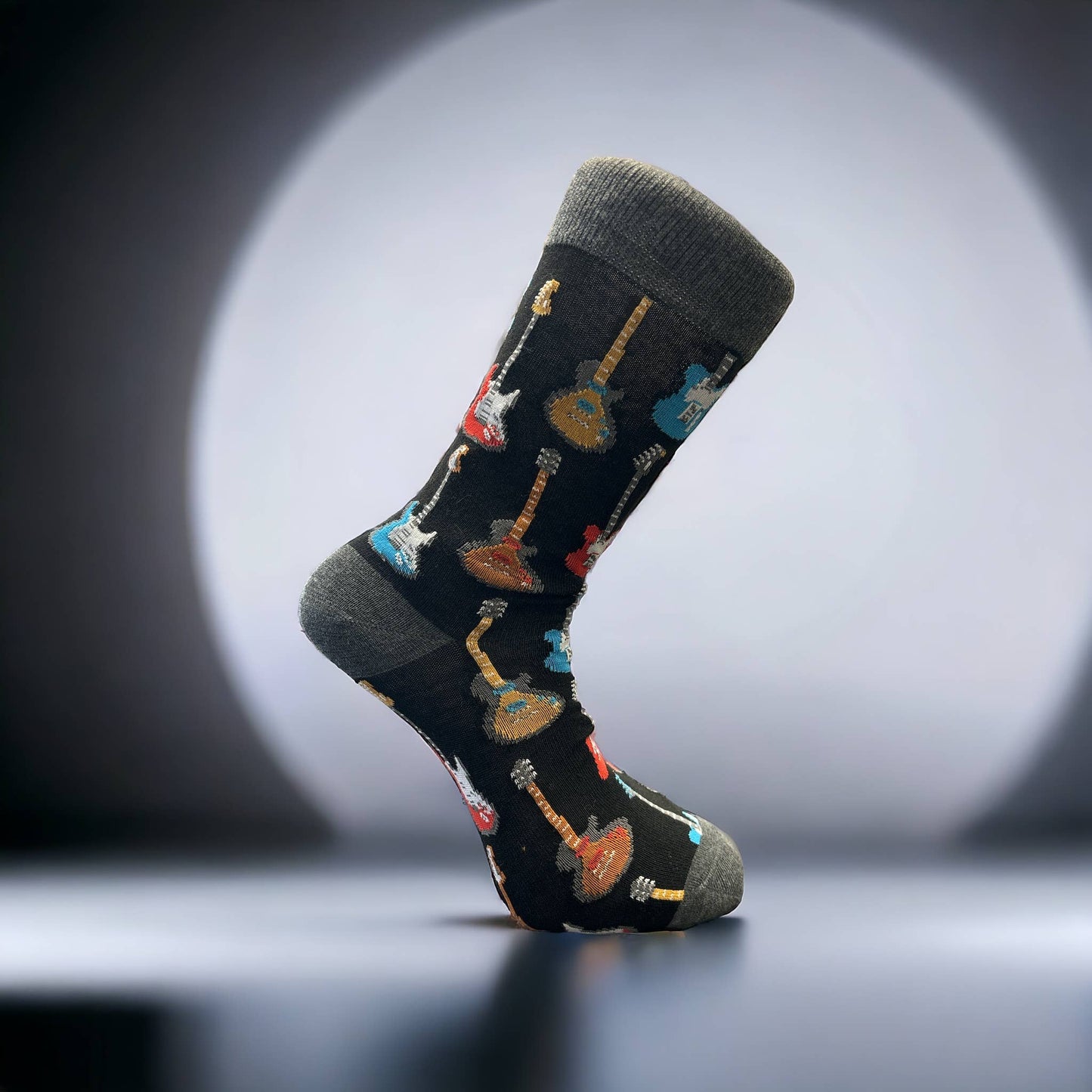 Rock & Roll Musical socks : Brown Guitar