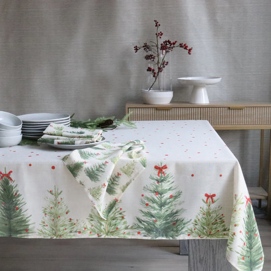 Holiday Trees Tablecloth 60 X 120