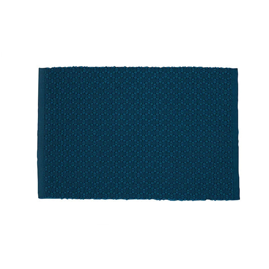 Diamond Ribbed Woven Placemat Blue SET OF 4.