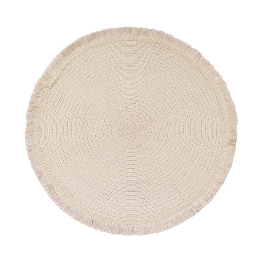 Malta Fringe Round Placemat Natural (Set of 4)