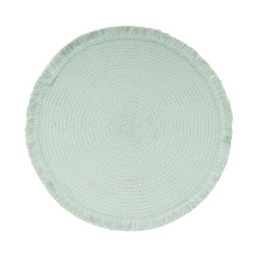 Malta Fringe Round Placemat Dusty Aqua (Set of 4)