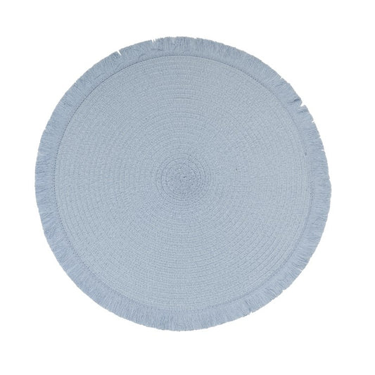 Malta Fringe Round Placemat Santorini Blue (Set of 4)