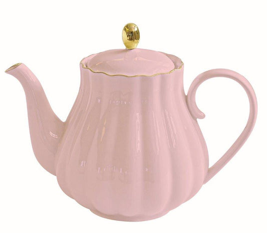 Royale Pink 800ml Teapot with Golden Accent