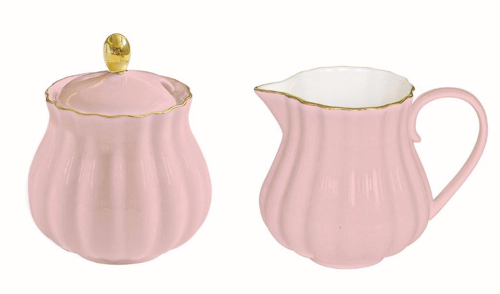 Royale Creamer & Sugar Set, Pink