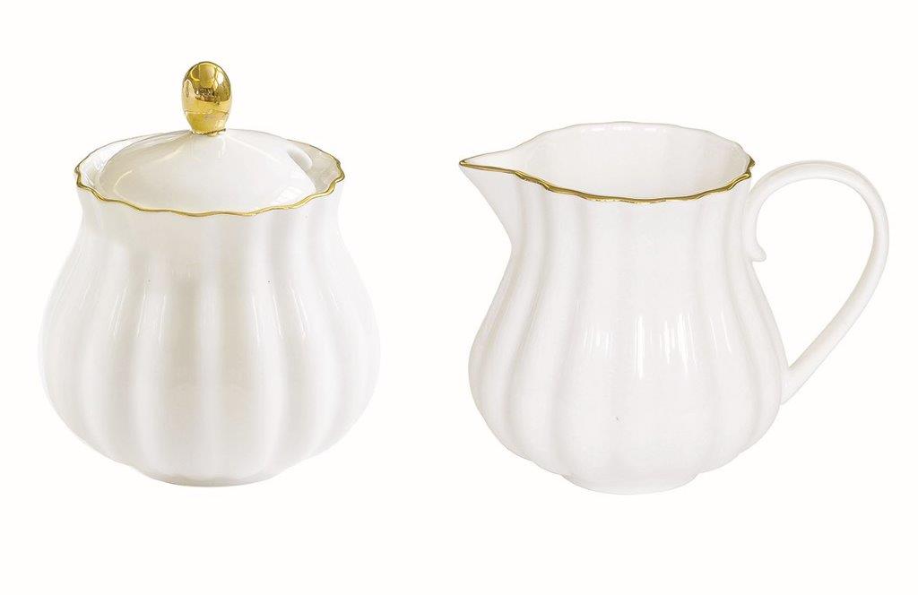 Royale Creamer & Sugar Set, White