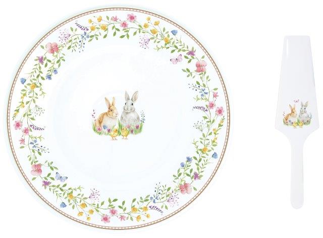Happy Easter 32cm (12.6in) Cake Plate with Server