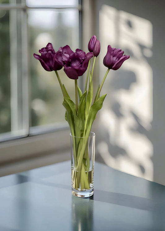 18" FRESH TOUCH RUFFLED PURPLE PARROT TULIP BUNDLE