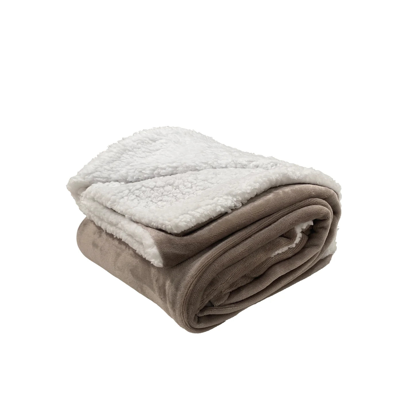 Microplush Sherpa Reverse Throw Taupe