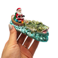 Santa's Fishing Adventure Glass Christmas Ornament