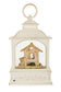 NEW-Musical White Led Lantern Snow Globe With Nativity Scene
