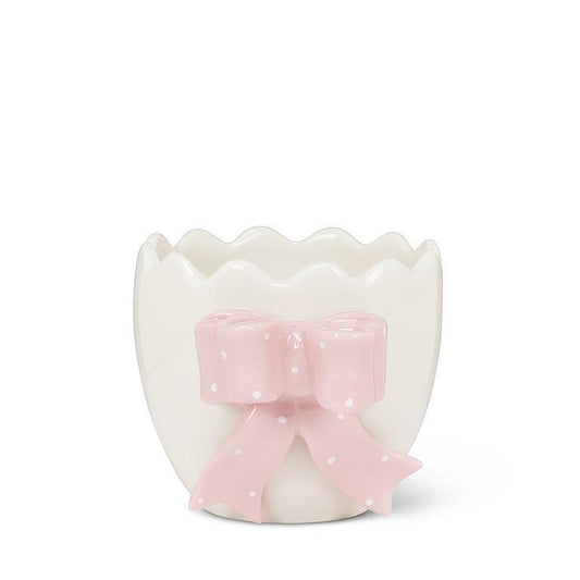 Small Egg Vase with Pink Bow