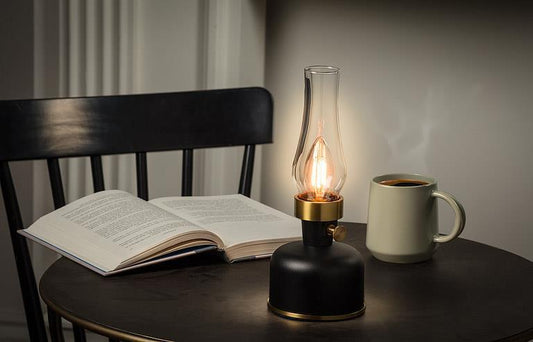 Lantern LED Lamp with Chimney (Black)