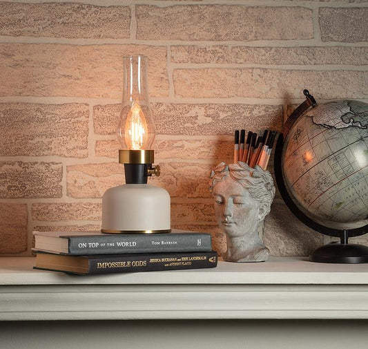 Lantern LED Lamp with Chimney (Ivory)