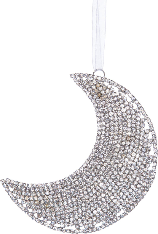 Rhinestone Crescent Moon Ornament