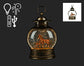 10" Brown Lantern LED Snow Globe w/Horses