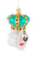 NEW-Teal/White Nutcracker Head Ornament W/ Bejewelled Crown