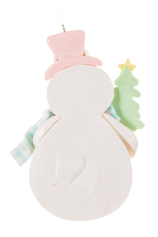 Baby Blue Candyland Snowman Ornament