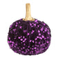 Purple Sequin Pumpkin w/ Painted Gold Stem, 4.25in