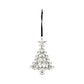 Clear glass jewel on silver frame tree ornament, 6 in