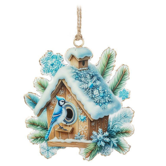 Bluejay Birdhouse Ornament