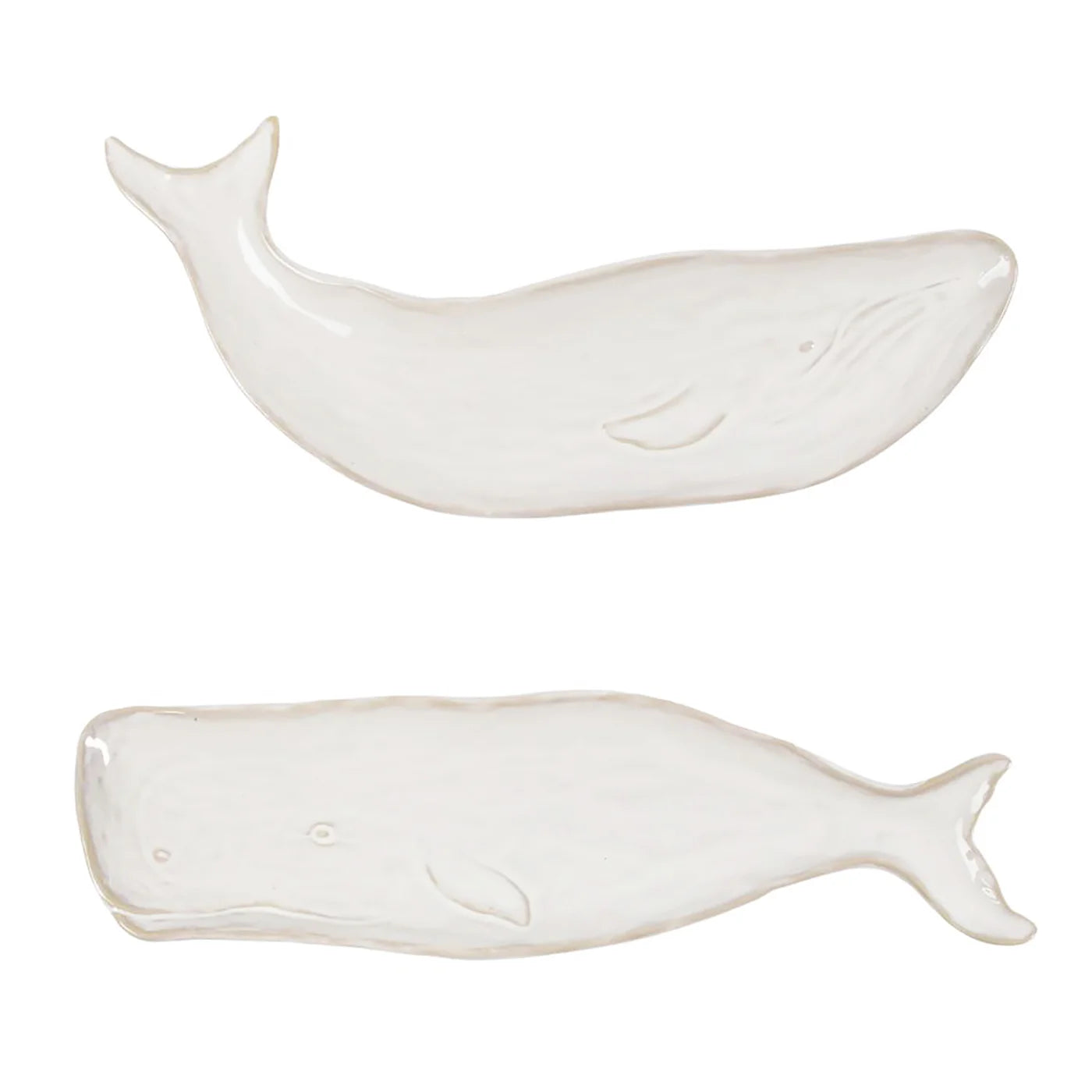 Whale True Ocean Stoneware Serving Plate 2Pc Set White