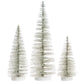 Frost Silver Bristle Trees, Iridescent Glitter. (Set of 3)