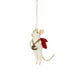 Felt photographer mouse, holding a camera with a red backpack, 4.5 inches