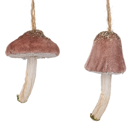 Mushroom Ornaments (Set of 2) Pink