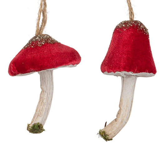 Mushroom Ornaments (Set of 2) Red