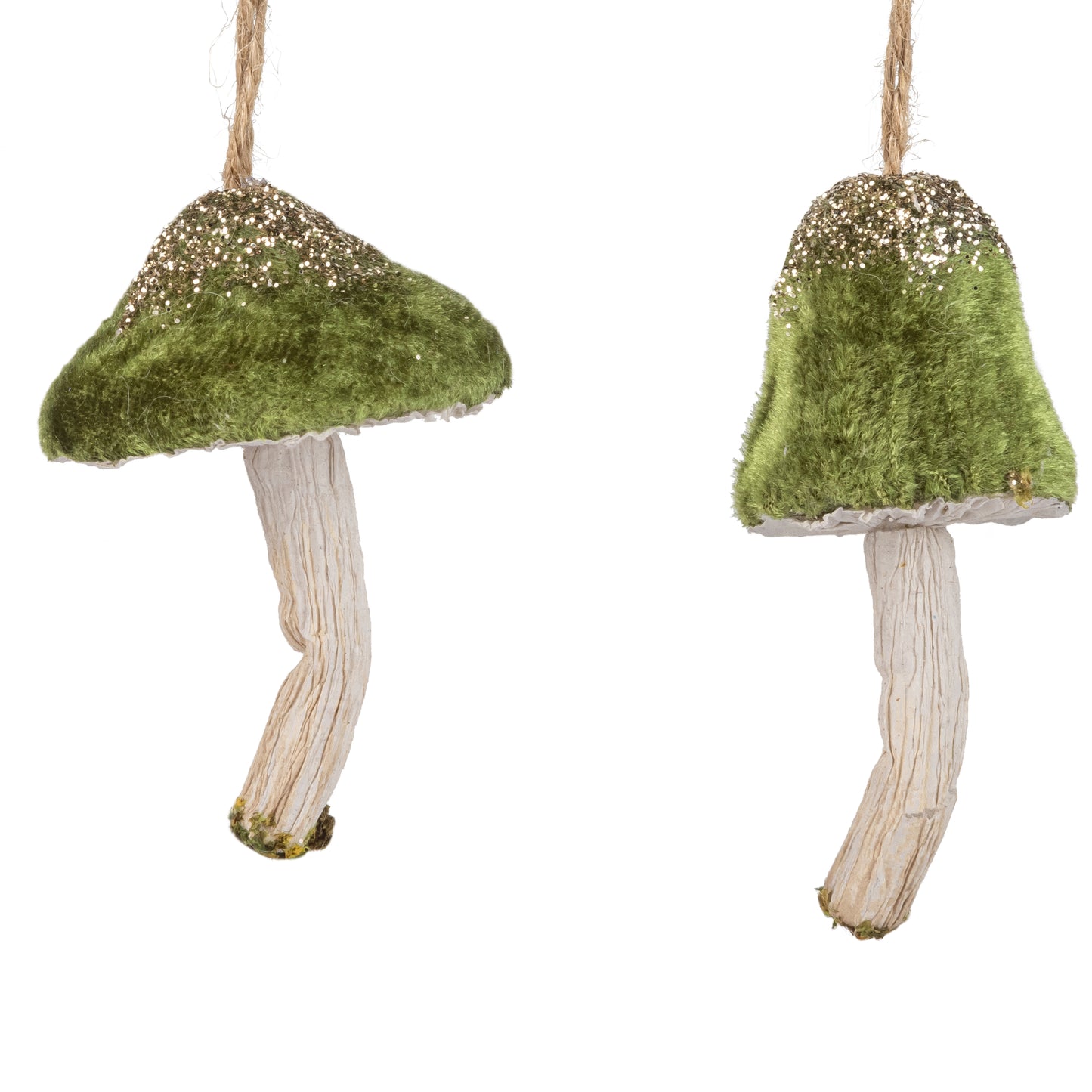 Mushroom Ornaments (Set of 2) Green