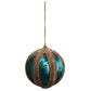 4" Green Velvet Jeweled Ball Ornament