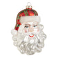 6.5" Plaid Santa Head Ornament