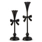 13" Black Bow Candlesticks