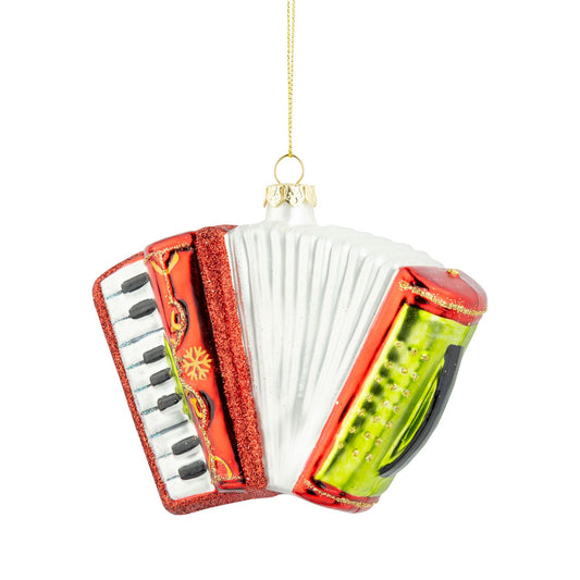 Glass accordion ornament, 4.5 in